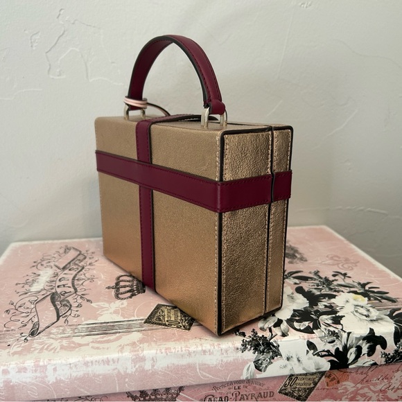 Kate Spade Metallic Gold and Deep Red Mini Bag - Picture 3 of 7